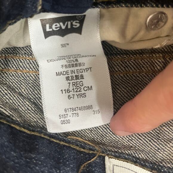 Levis 505 Regular Boys 7 Regular Straight Adjustable Waist Classic Basic New - Picture 6 of 8